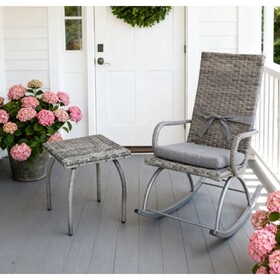 Small Square Rattan End Table,Outdoor Wicker Side Table,All-Weather Material Coffee Table for Garden, Balcony, Backyard