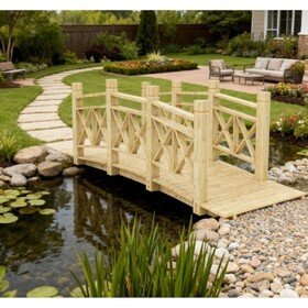Garden Bridge Footbridge for Backyard Ponds, Creeks, Streams,Wooden Garden Bridge