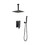 16 inches Matte Black Shower Set System Bathroom Luxury Rain Mixer Shower Combo Set Ceiling Mounted Rainfall Shower Head Faucet (Contain Shower Faucet Rough-in Valve Body and Trim) TH-6006-16MB99