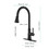 Single Handle High Arc Pull Out Kitchen Faucet,Single Level Stainless Steel Kitchen Sink Faucets with Pull Down Sprayer TH-9705MB-8