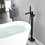 Freestanding Bathtub Faucet Tub Filler Matte Black Floor Mount Bathroom Faucets Brass Single Handle with Hand Shower TH-F5506MB