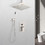 Ceiling Mounted Shower System Combo Set with Handheld and 16"Shower head TH6006-16NS