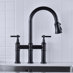 Bridge Kitchen Faucet with Pull-Down Sprayhead in Spot Thsp002Mb