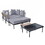 TREXM 8-Piece Patio Sectional Sofa Set with Tempered Glass Coffee Table and Wooden Coffee Table for Outdoor Oasis, Garden, Patio and Poolside (Light Grey Cushion + Black Steel) TM000003AAE