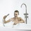 TrustMade Double Handle Freestanding Tub Filler with HandShower, Brushed Nickel - R01 TMFTFLYJ-R01BN
