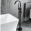 TrustMade Double Handle Freestanding Tub Filler with HandShower, Matte Black - R01 TMFTFLYJ-R01MB