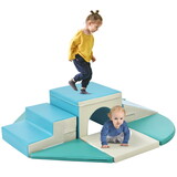 Soft Climb and Crawl Foam Playset 9 in 1, Safe Soft Foam Nugget Block for Infants, Preschools, Toddlers, Kids Crawling and Climbing Indoor Active Play Structure TX306209AAC