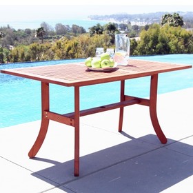 Malibu Outdoor Rectangular Dining Table with Curvy Legs V189