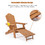 TALE Folding Adirondack Chair with Pullout Ottoman with Cup Holder, Oversized, Poly Lumber, for Patio Deck Garden, Backyard Furniture, Easy to Install,BROWN W100243597