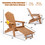TALE Folding Adirondack Chair with Pullout Ottoman with Cup Holder, Oversized, Poly Lumber, for Patio Deck Garden, Backyard Furniture, Easy to Install,BROWN W100243597
