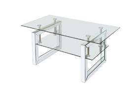 W 39.4" x D 19.7 " x H 17.7" Transparent tempered glass coffee table, coffee table W100535591