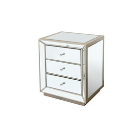 W 22"x D 16 ' x 26.8" Flash silver mirror three drawer cabinet W1005P144029