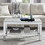 W 40"x D 20" x H 20"Curved border carved mirror coffee table: Silver mirror glass tabletop with sparkling diamond edge frame and crystal mirror legs, small coffee table W1005P190425