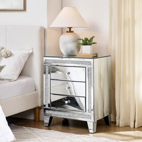 21.5 inch X15.8 inchX26.8 inchSilver mirror three drawer cabinet,Multi functional storage cabinet W1005P204649