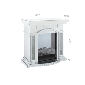 W 46" x D 12.5" x H 41" Dome door acrylic mirror fireplace cabinet, TV fireplace cabinet W1005S00003