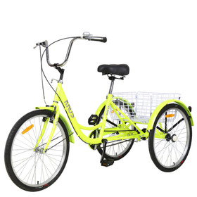 Adult Tricycle Trikes, 3-Wheel Bikes, 26 inch Wheels Cruiser Bicycles with Large Shopping Basket for Women and Men W101952730