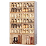 Portable Shoe cabinet Living Room,Stackable Storage Organizer Cabinet with Doors and Shelves,Shoe Box for Closet W1019P143200