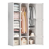 Portable Wardrobe Closets Bedroom,Storage Organizer, Clothes Dresser, Closet Storage Organizer, White W1019P143205