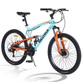 26 inch Mountain Bike 21-Speed Dual Suspension Aluminum Alloy Frame for Men and Women's Bike