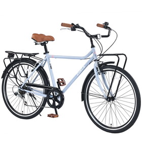 7 Speed, Steel Frame, Multiple Colors 26 inch Vintage Style Bike,Retro Commute Bike for Women and Men