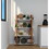 Multifuction Bookcase with Solid Wood Frame,Mix Color Plant Standing for Home Decro W1027104762