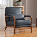 Technical Fabric Recline, Wood Frame Armchair for Living Room