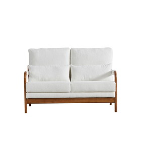 49.01"Modern Teddy Fabric Loveseat,Wood Frame Sofa for Living Room W1036119997