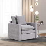 Chenille Fabric Comfy Deep Single Seat Sofa Upholstered Reading Armchair Living Room W1036P187127