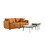 Modern Sofa loveseat, 75.6" Tech Cloth Sofa Couch, Large deep seat Sofa, loveseat with Hardwood Frame, mid-Century upholstered Sofa for Living Room, Bedroom, Apartment (Orange)-2 W1036S00030