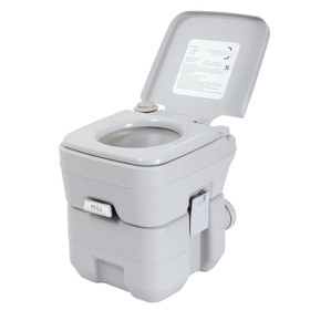 5.3 Gallon 20L Flush Outdoor Indoor Travel Camping Portable Toilet for Car, Boat, Caravan, Campsite, Hospital,Gray W10411W0161