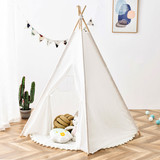 Kids Tent Natural Cotton Canvas Stable Framework Indoor Outdoor Safe Playing House Toys for Boy Girl W10414616