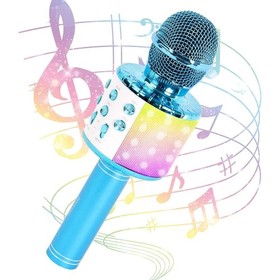 Karaoke Microphone for Kids and Adults, Wireless Portable Handheld Bluetooth Microphone with LED Lights W104147737