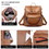 Stylish High Capacity PU Leather Bag with Side Pockets, Back Zip Pocket, Front Zip Pocket, Brown W104165122