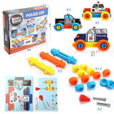 Colorful Diy Puzzle Game as sembly Police Car Educational Toys for Toddles W1041G0647