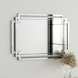 Large Wall-Mounted Silver Decorative Rectangular Wall Mirror for Home, Living Room, Bedroom, Entryway (clear HD mirror) W1043120227