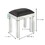 Mirrored Vanity Stool Makeup Bench with PU Leather, Dressing Chair Cushioned Modern Piano Seat for Bedroom Living Room Silve W104367962