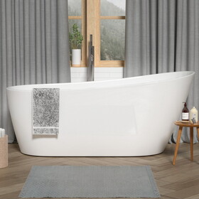 Acrylic Freestanding Soaking Bathtub-55 white W1056119133