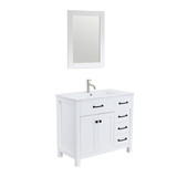 36 inch W White Bathroom Vanity Set with Faucet and Mirror W105943452