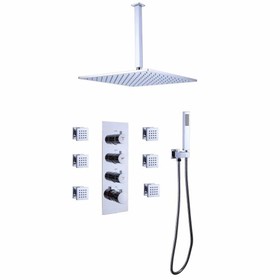 Luxury Thermostatic Mixer Shower System Combo Set Shower Head and HandShower W105960093