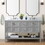 60 in Bathroom Vanity Base Cabinet only, Double Sink Configuration,with Soft Closing Doors and Full Extension Dovetail Drawers Freestanding Bathroom storage in Gray W1059P143188
