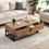 43.31" Luxury Coffee Table with Two Drawers, Industrial Coffee Table for Living Room, Bedroom & Office W1071134248