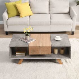 43.31" Luxury Coffee Table with Drawer, Farmhouse & Industrial Table, Rectangular Table for Living Room W1071134257