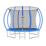 12FT Round Trampoline with Safety Enclosure Net &?Ladder, Spring Cover Padding, W107890070