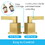 Brushed Gold 3-Hole Low-Arch 8 inch Widespread Bathroom Faucet, Vanity Sink Faucet with Metal Pop Up Drain assembly and Water Supply Lines for Lavatory W1083137153