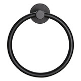 Towel Ring Matte Black, Bath Hand Towel Ring Thicken Space Aluminum Round Towel Holder for Bathroom W108358006