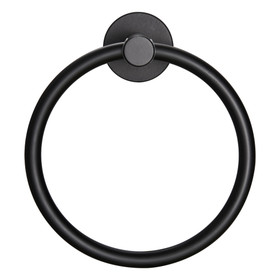 Towel Ring Matte Black, Bath Hand Towel Ring Thicken Space Aluminum Round Towel Holder for Bathroom W108358006