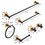 Bathroom Hardware Set, Thicken Space Aluminum 6 PCS Towel bar Set- Black Gold 24 inches Wall Mounted W108358096