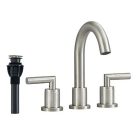 Bathroom Faucet 2 Handle Brushed Nickel Bathroom Sink Faucet Widespread 3 Hole 360&#176; Swivel Spout Sink Basin Faucets 8 inch