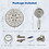 Shower Head Combo - 4.5" 6-Setting Handheld Showerhead and 7" 5-Setting Rainfall Spray, One Click for High Pressure/Trickle Mode, with 70" Longer Stainless Steel Hose, Brushed Nickel W108366699