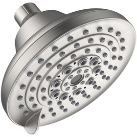 6 Spray Settings High Pressure Shower Head 5" Rain Fixed Showerhead - Brushed Nickel Adjustable Shower Head with Anti-Clogging Nozzles, Low Flow Easily Installation